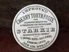 59578 Old Vintage Antique Printed Ironstone Tooth Paste Pot Lid London Starkie