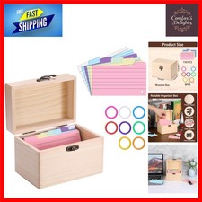 Wood 3x5 Index Recipe Card Box