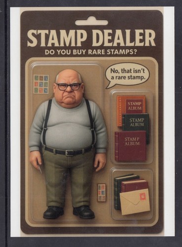 Postcard grumpy stamp - postcard:,