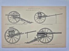 Antique Print 1870 Artillery Muzzle Loading Gun Breech Field Gun