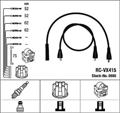 Black ignition cable kit - ignition, ngk