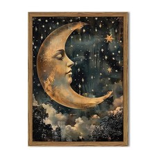 Vintage Moon Stars Wall Art