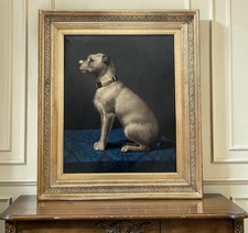 Antique Dog Border Terrier Oil