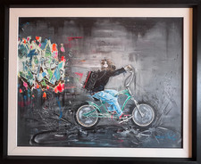 Wild Seeley – Rat Bike – Original Signed Acrylic Painting on Canvas, Framed