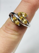 TJC silver and good grade citrines ring UK size M new with tag