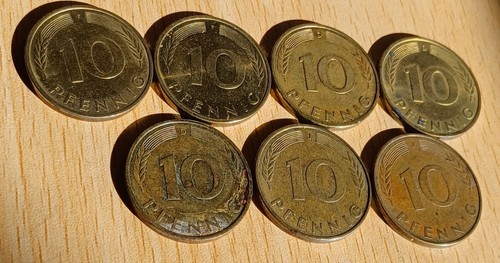 Germany pfennig coin x7 - 10,
