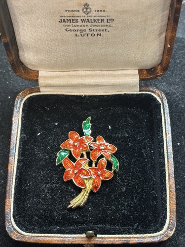 Vintage signed enamel flower - vintage,