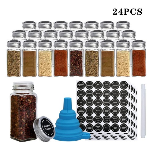 24pcs spice jars glass - 24pcs,