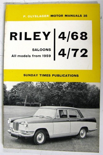 Riley 72 car manual - 4/68, 4/72