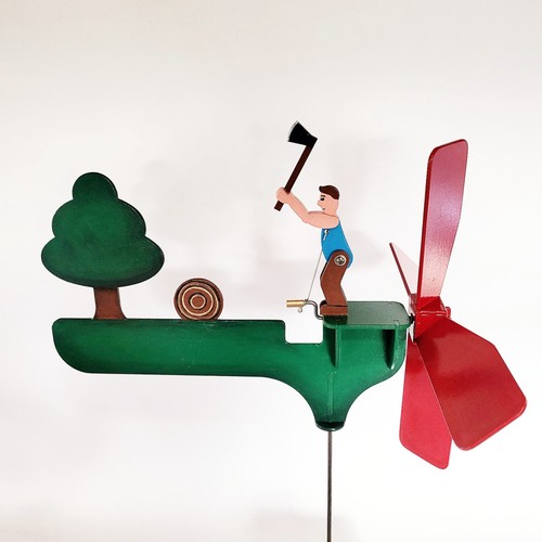 Wooden woodchopper whirligig - wooden,