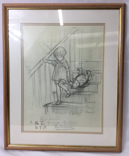 Framed winnie the pooh - winnie, sketch