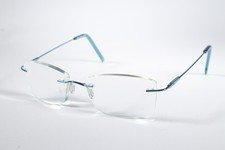 Emporium Eyeglasses EMP7581 Unisex Blue Rimless Metal Eyewear Glasses Frames