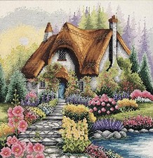 Lakeside Cottage Scene - Anchor Cross Stitch Kit