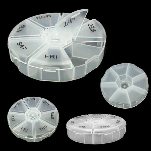 Round pill box days - box,