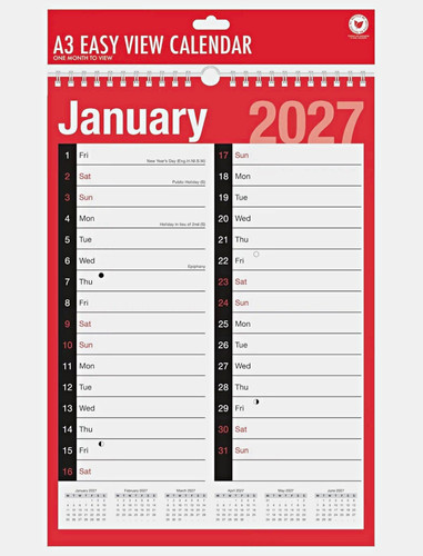 2027 month view wall - 2027, a3