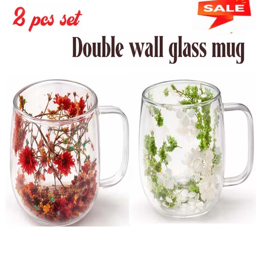 2pcs 200ml double walled - 2pcs, glass