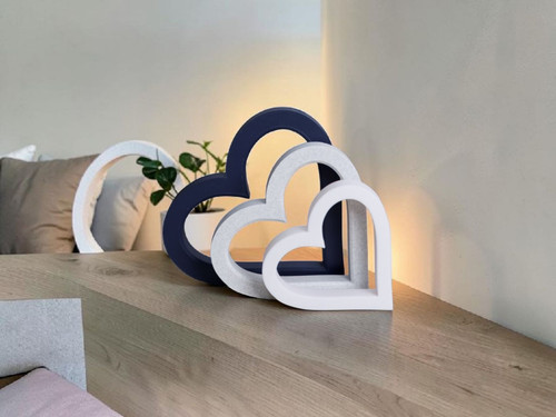 Modern heart ornament trio - heart,