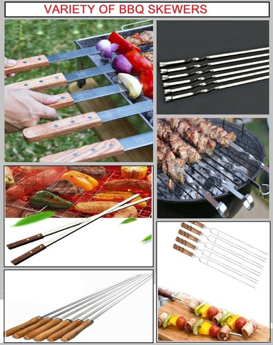 100x bbq skewers stainless - bbq,