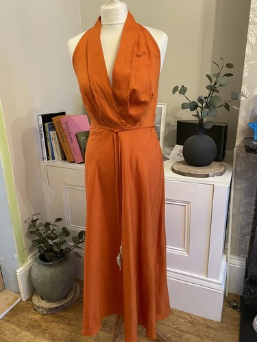 Zara orange linen - zara, halter