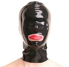 Black Latex Rubber Hood Mask