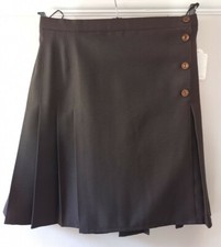 Girls Brown School Skirt Box Pleat Kilt Herts & Essex School Made in UK RRP £22