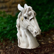 Large horse statue Concrete horse bust figurine Outdoor horse head sculpture