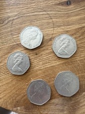 50 Pence Piece X 5 1969- 1981