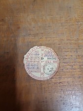 Vintage 1939 Bicycle Tax Disk Classic Veteran Cycle Motorcycle