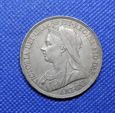 1897 Crown Victoria British Silver Coin 