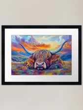 Colourful highland cow - colourful,