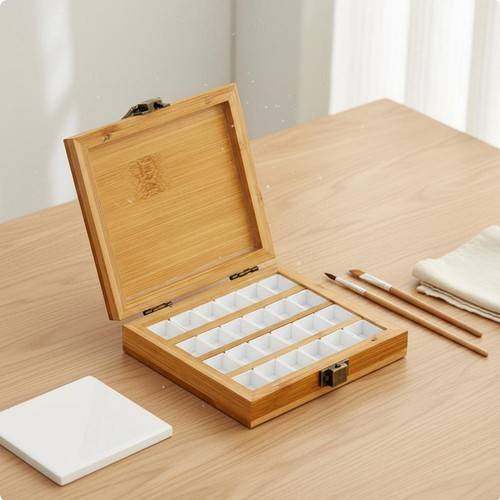 Wooden watercolor palette box - watercolor,