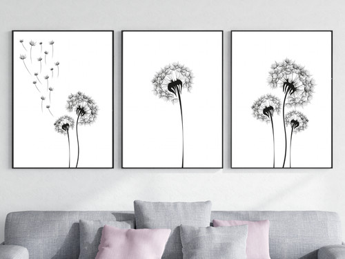 Set dandelion prints wall - dandelion,