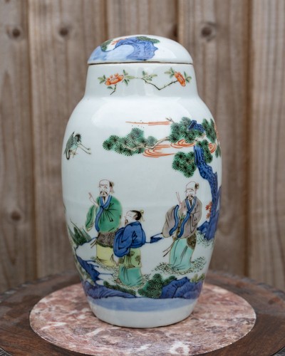 Chinese famille verte jar with - famille,