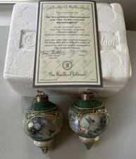 2 BRADFORD EDITIONS Heirloom Christmas Ornaments Jeweled Hummingbirds Lena Liu 2