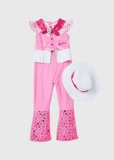 Rubies Barbie Girl's Pink Cow Girl Fancy Dress Costume 4-5 Years - New