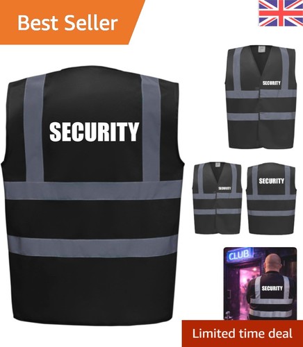 Reflective black security vest - reflective,