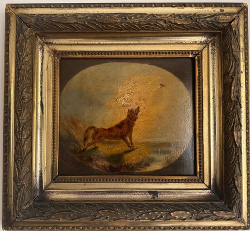 Antique 1877 french oil - 1877,