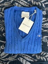Gant Size XS Ladies Stretch Cotton Cable V-Neck