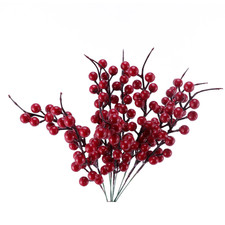  10 Pcs Red Berries for Wreath