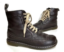 Ladies Dr Martens MONIKA Brown leather Brogue 8 Hole boots Size UK 4 Good Cond