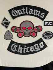 Outlaw Chicago Forgives Biker Patch Embroidered Iron On Rider Full Set