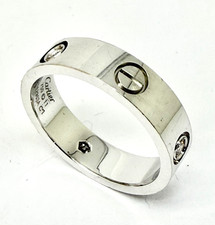 Cartier Men's Love Daimond Band 18k White Gold w/Card Appraisal Size 11