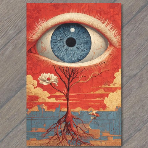 Art print surreal - art, blue