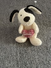 Cream Coloured toy Dog With Black Ears by Harrods