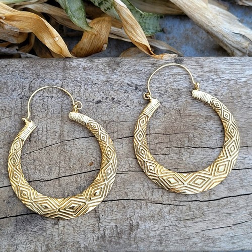 Large brass boho gypsy - brass, ethnic
