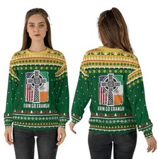 Irish Pride Celtic Flag Ugly Sweater Happy St Patricks Day Sweater Crewneck