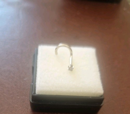 14k white gold diamond nose - 14k,