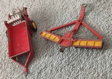 Dinky Farm Toys - # 321 Massey Harris Manure Spreader + Disc Harrow.