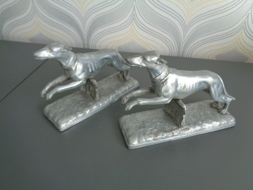 Pair asco greyhound spelter - of,