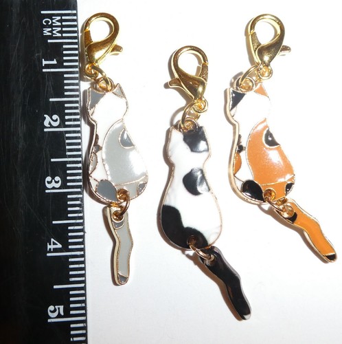 Cat enamel gold plated - cat,